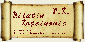 Milutin Kojčinović vizit kartica